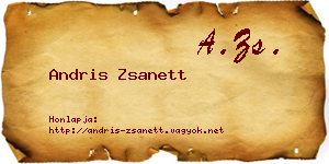 Andris Zsanett névjegykártya